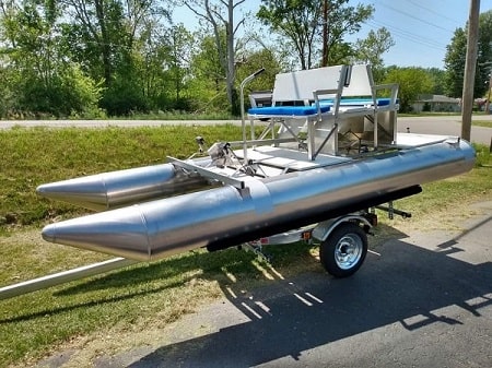pedal boat on trailer
