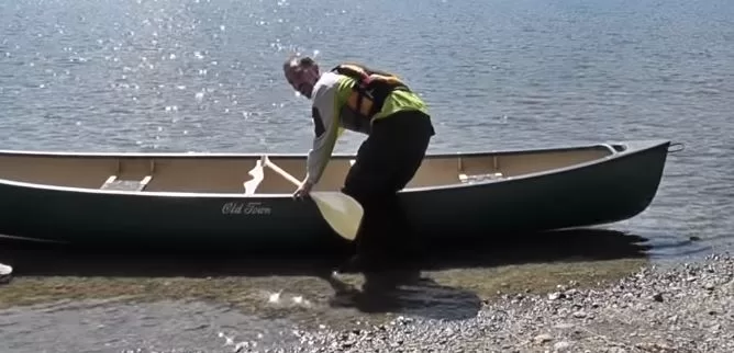 launching a canoe